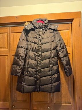 MICHAEL Michael Kors Long Quilted Puffer Coat - Brown